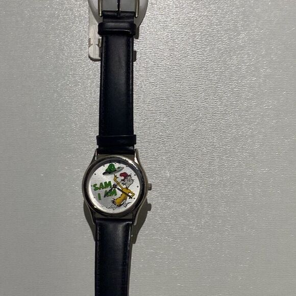 Universal Studio Island Of Adventure Sam I Am Black Leather Strap Wristwatch - Picture 3 of 8